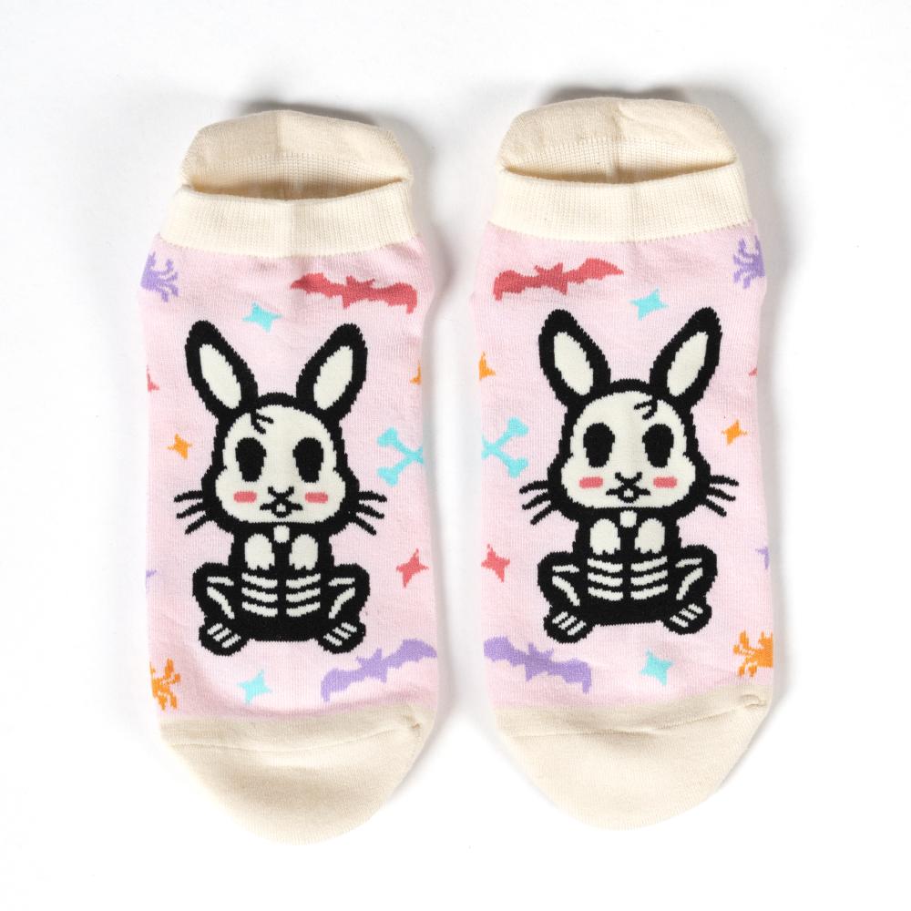 Footclothes - Skelly Bunny Chaussette de cheville - Rose